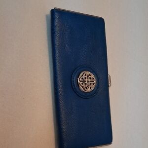 Blue Leather Key & Card Holder